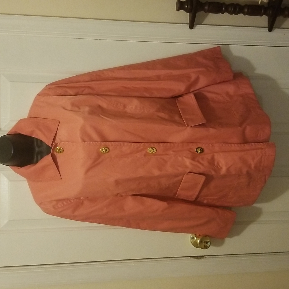 Coral Pink Isaac Mizrahi Live Jacket sz L